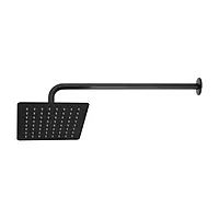 Regadera cuadrada 8', acero inox, con brazo, negro, Túbig, 47750 - R-415M