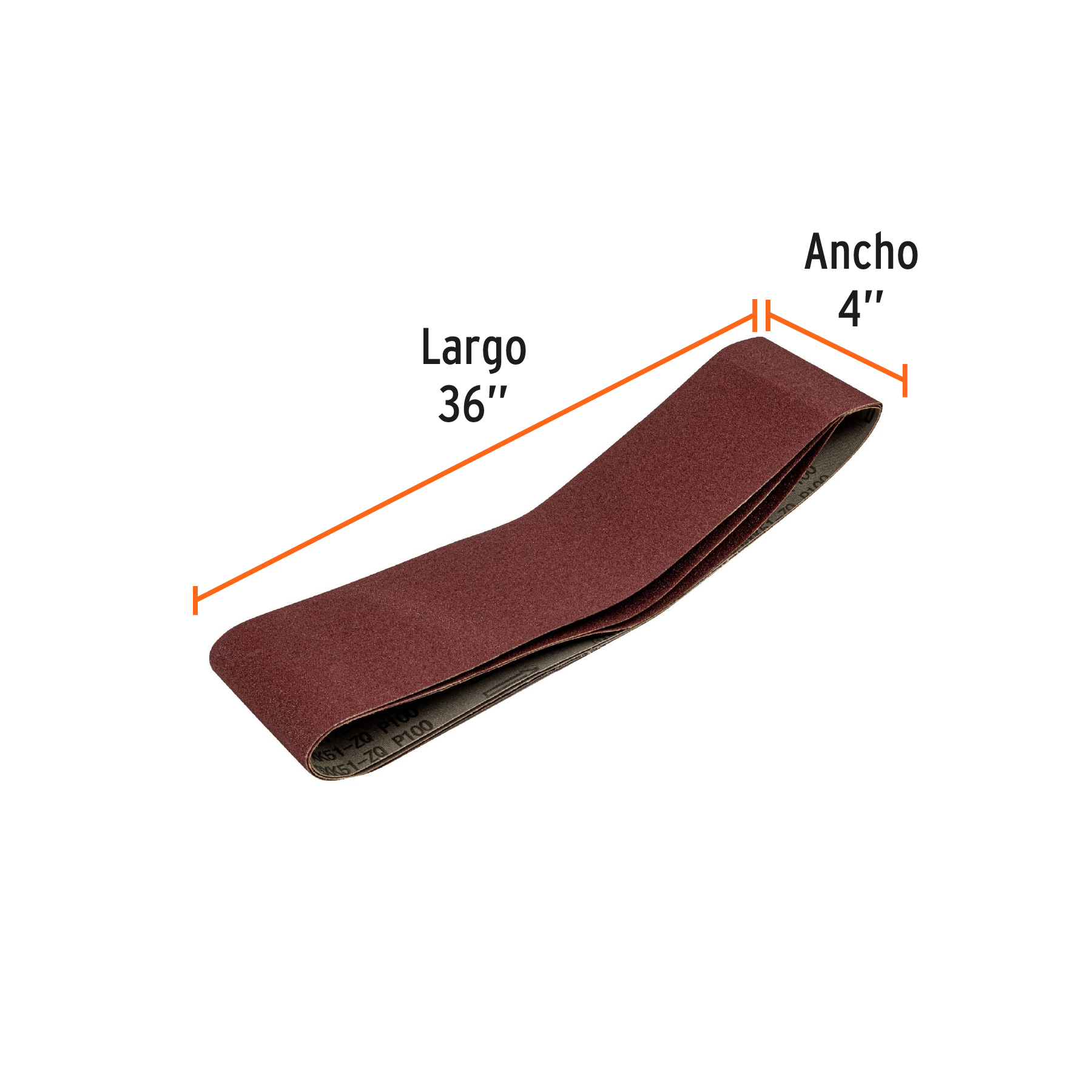 Caja con 3 bandas de lija 4' x 36' grano 100 para PUL 4x6 - R45-PUL-4X6 / 16155
