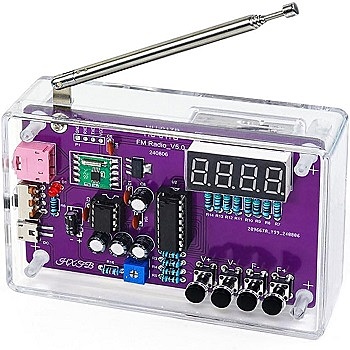 FM Radio DIY Electronic Kit Adjustable Frequency 87-108MHz Digital Display DIY Soldering Project