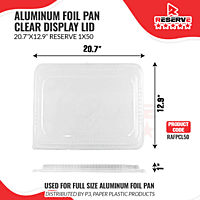 Aluminum Foil Pan Full Size Clear Display Lid Reserve 50/1