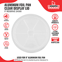 9" Aluminum Round Pan Plastic Lid Reserve 1/4/125