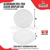 9" Aluminum Round Pan Plastic Lid Reserve 1/4/125