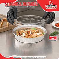 9" Aluminum Round Pan Plastic Lid Reserve 1/4/125