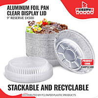 9" Aluminum Round Pan Plastic Lid Reserve 1/4/125