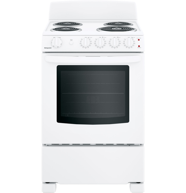 Hotpoint® RAS240DMWW ENERGY STAR®  24" Electric Free-Standing Front-Control Range Hotpoint® RAS240DMWW ENERGY STAR®  24" Electric Free-Standing Front-Control Range