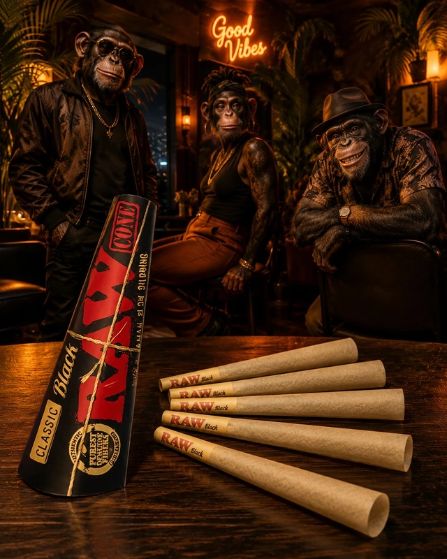 RAW CONES BLACK 1 1/4