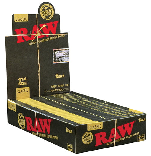 RAW:PAPER BLACK 1 1/4 24CT