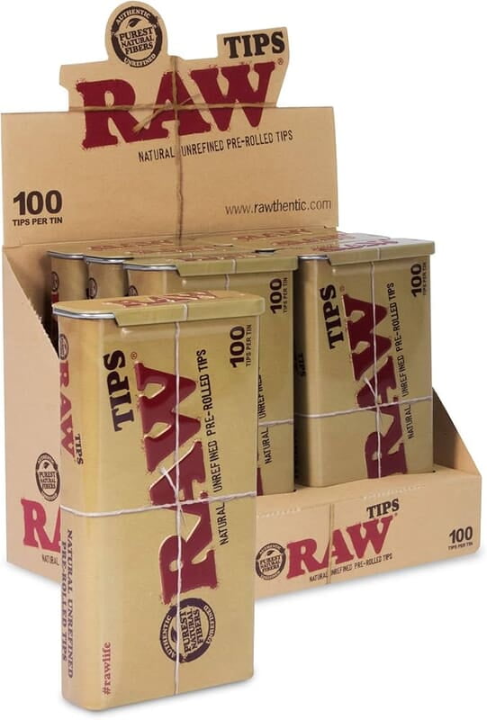 RAW:PRE-ROLLED TIPS METAL (100CT)