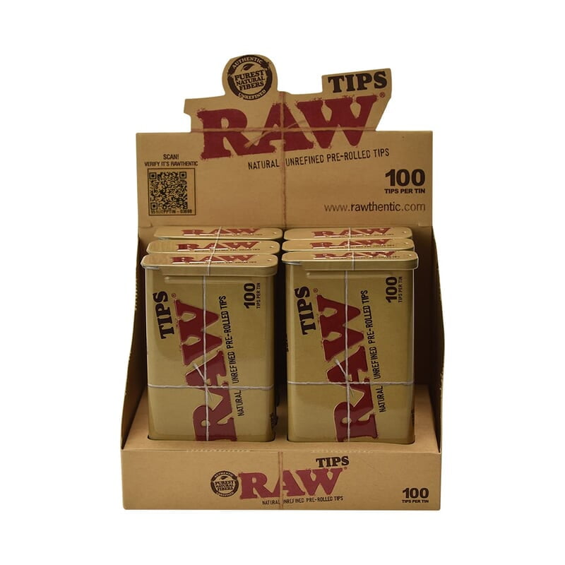 RAW:TIPS PRE-ROLLED TIN 6/100CT