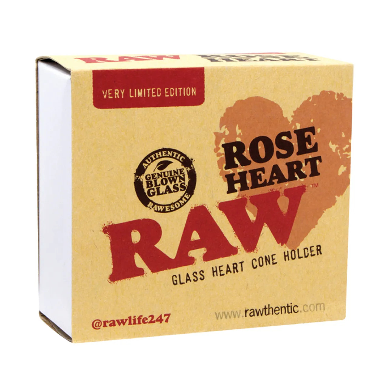 RAW® RAW LIMITED EDITION ROSE HEART GLASS CONE HOLDER