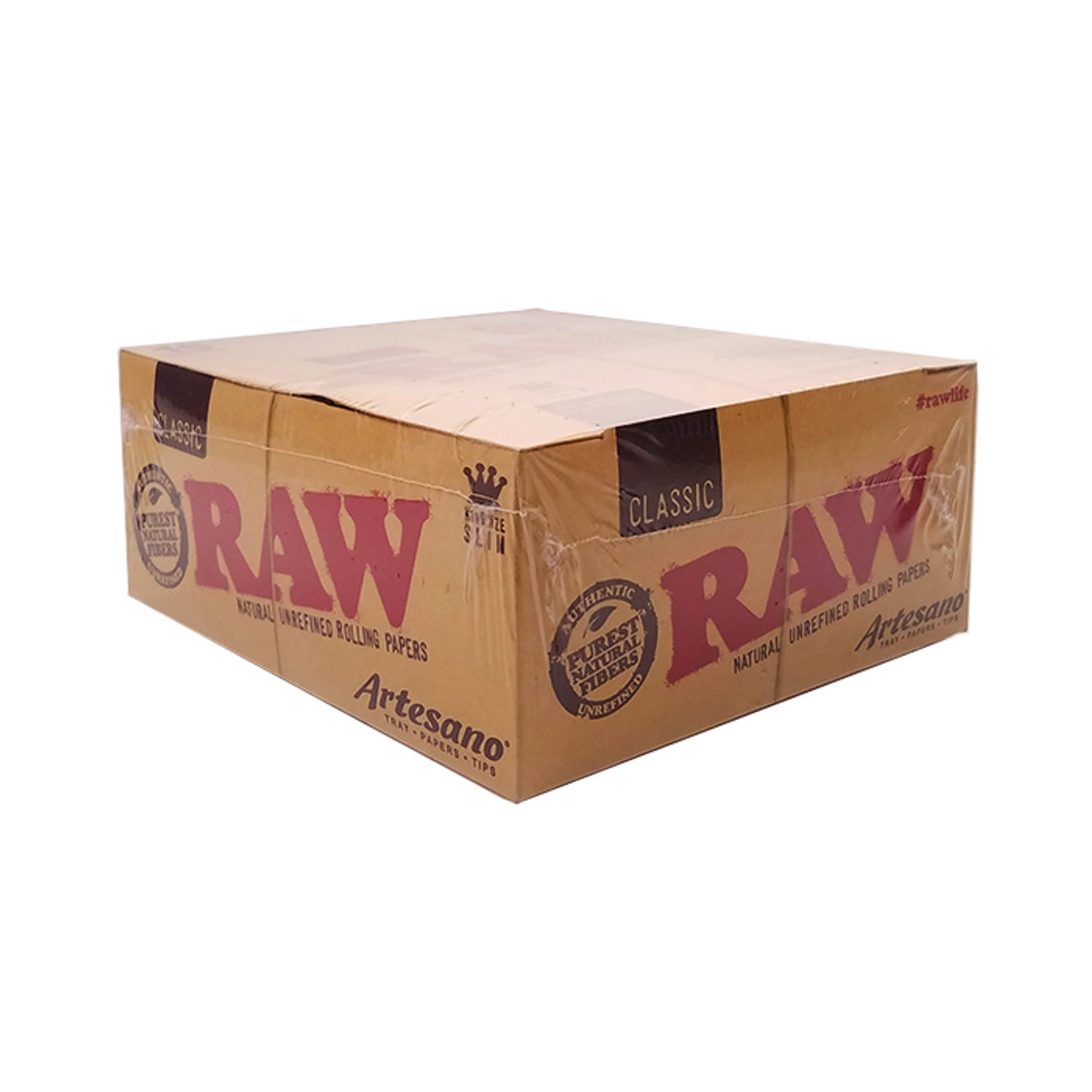 RAW® - CLASSIC ARTESANO - KING SIZE SLIM - TRAY + PAPER + TIPS 15CT.BOX