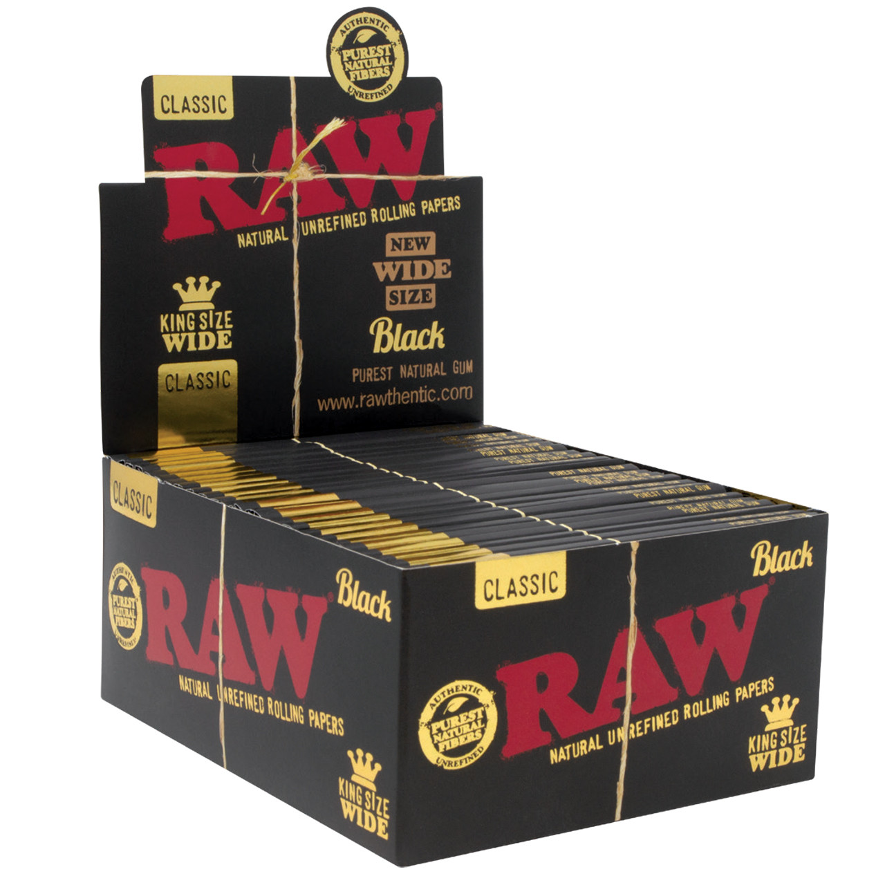 RAW® - Black King Size Rolling Papers (33ct) - Display of 50 RAW® - Black King Size Rolling Papers (33ct) - Display of 50
