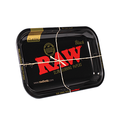 RAW® - Large Rolling Tray with Magnet Cover - Black