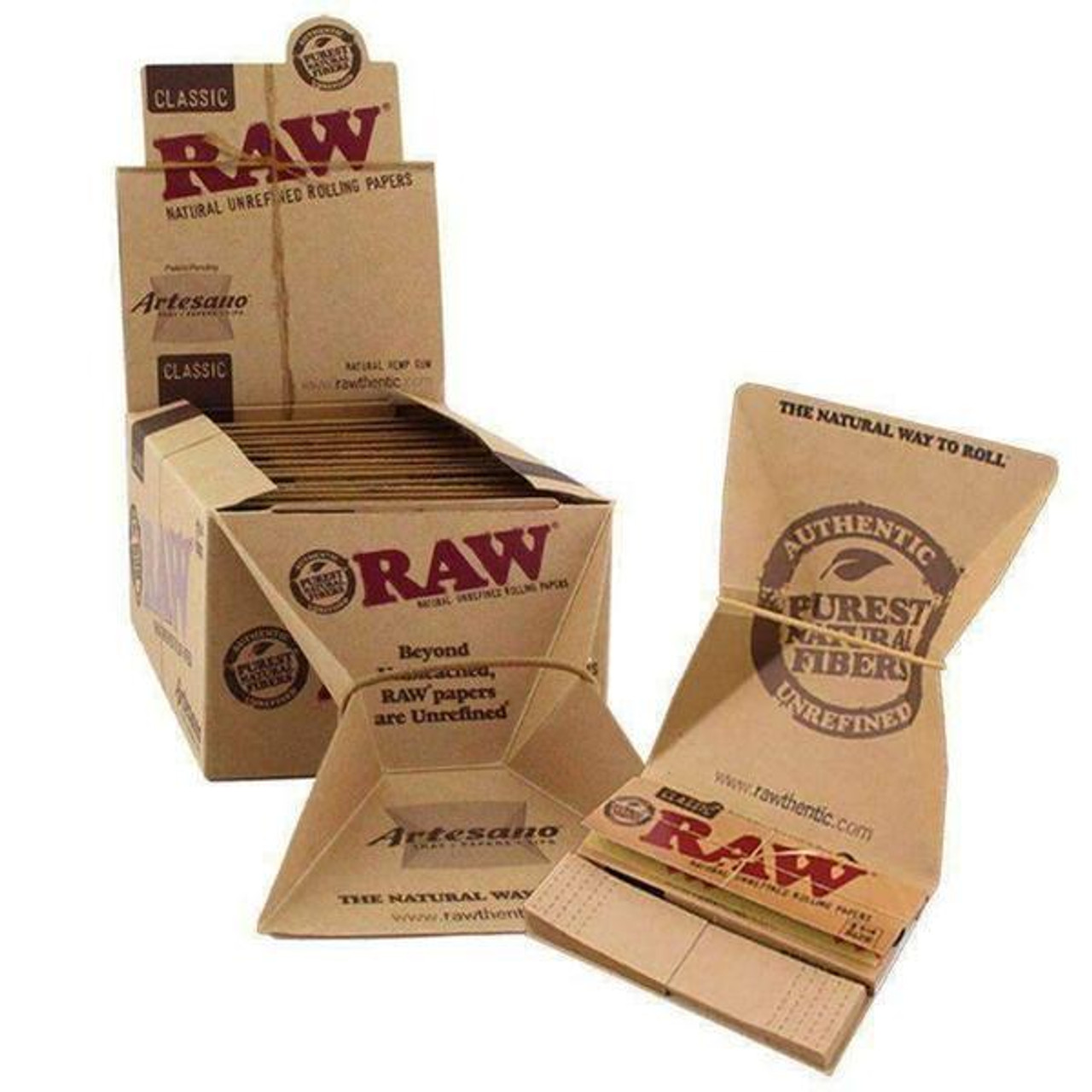RAW® - CLASSIC ARTESANO - 1 1/4 - TRAY + PAPER + TIPS 15CT.BOX