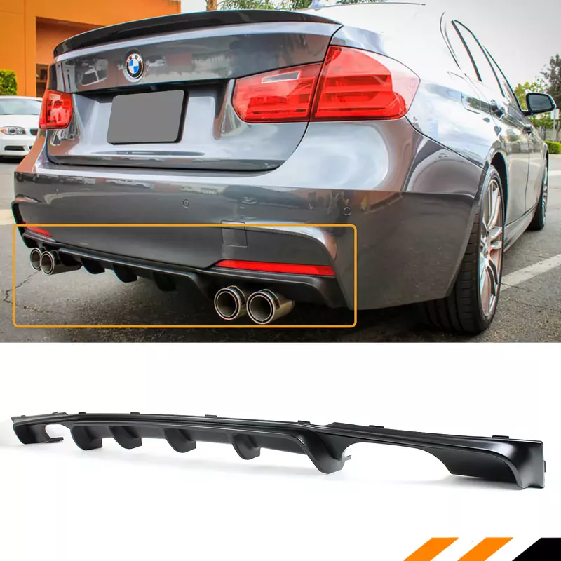 Satin Black Rear Diffuser – BMW 3 Series F30 (2012–2018, M-Sport Only)
