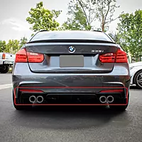 Satin Black Rear Diffuser – BMW 3 Series F30 (2012–2018, M-Sport Only)