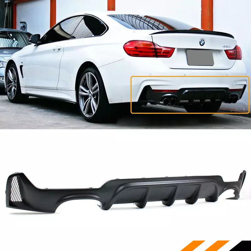BMW 4 Series Satin Black Rear Diffuser (2014–2020)