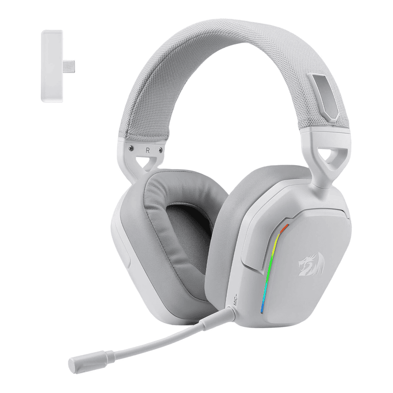 Redragon H868 RGB Wireless Gaming Headset - White