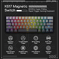 Redragon K617 FIZZ Rapid Trigger 60% Magnet Hall Switch Wired RGB Gaming Keyboard