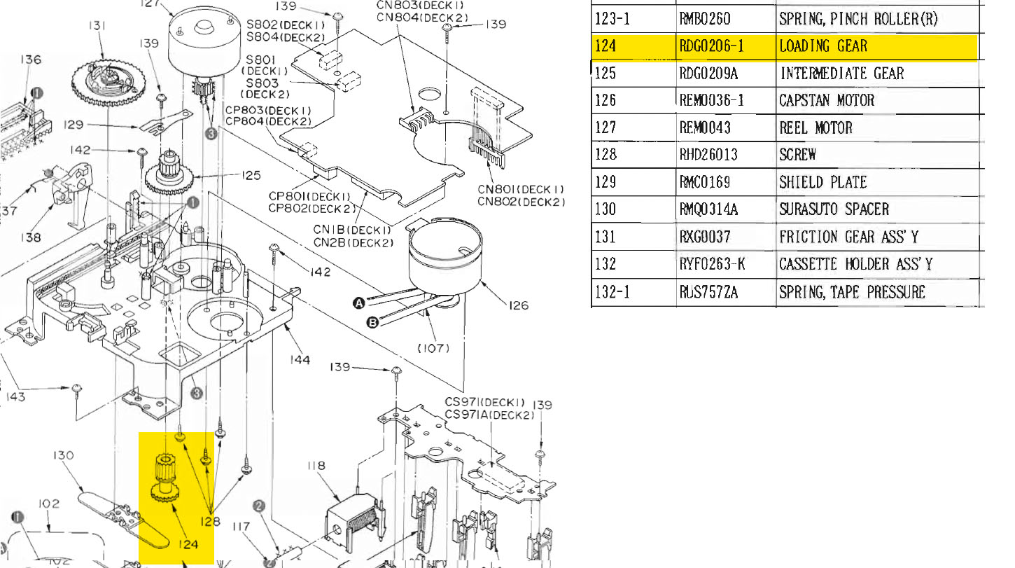 REM0043 and RDG0206 Set of 2 TECHNICS/Panasonic  Gear Wheel. REM0043 and RDG0206 Set of 2 TECHNICS/Panasonic  Gear Wheel.