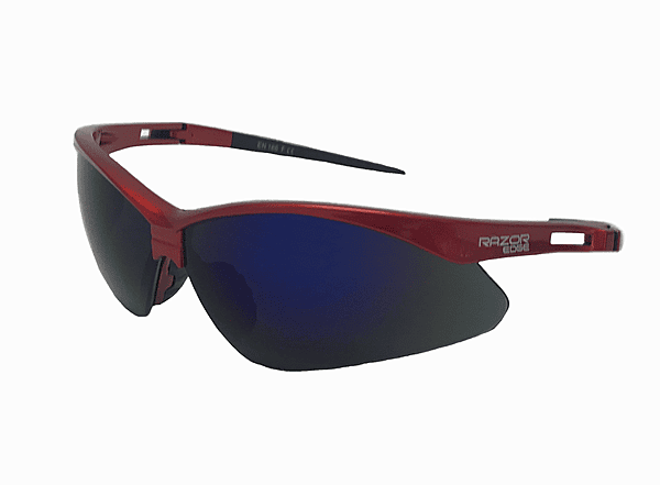 Razor edge sport,blue mirror lens,anti-scratch,rubber temples