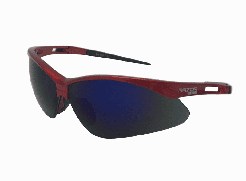 Razor edge sport,blue mirror lens,anti-scratch,rubber temples