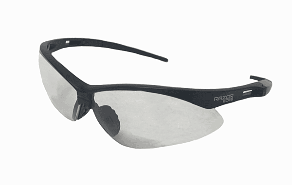 Razor edge ,clear,anti-scratch,rubber temples.