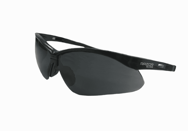 Razor edge ,black smoke lens,anti-scratch,rubber temples, Anti-Fog