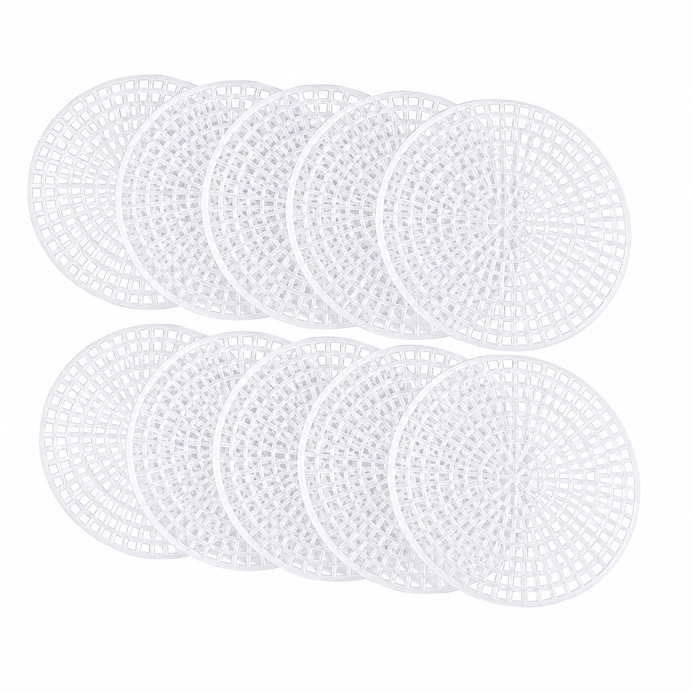 Rejilla Plastica Redonda Transparente 7.5cm x 10 Unidades Rejilla Plastica Redonda Transparente 7.5cm x 10 Unidades