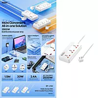 REMAX Kiddy Series 20W 3A1C 3-outlet Power Strip RP-U153