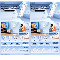 REMAX Kiddy Series 30W 3A1C 5-outlet Power Strip RP-U160