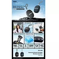 REMAX Vansound Series 5W Portable Wireless Speaker IPX7 RB-M16 Blue