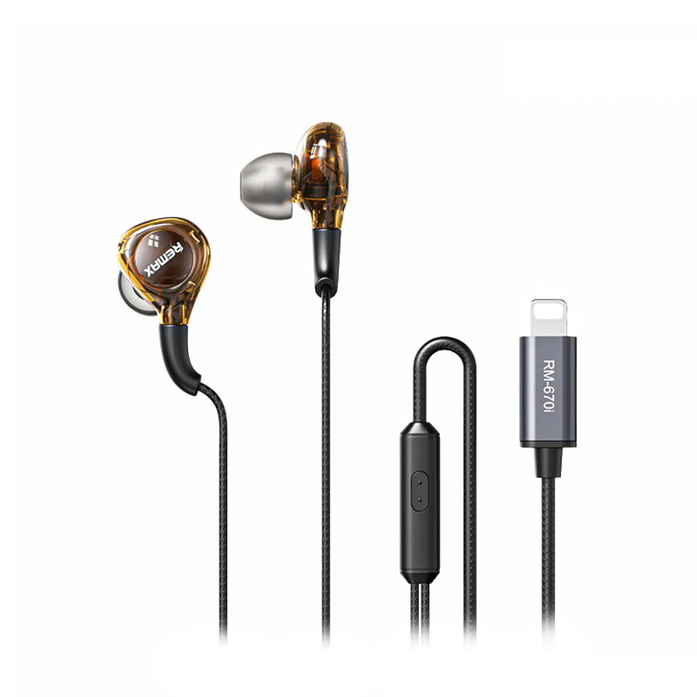REMAX Wired Earphone for Music and Call RM-670i Black