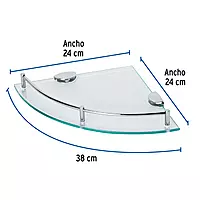 Juego de 4 repisas esquineras de vidrio, Foset - RES-4V / 47906