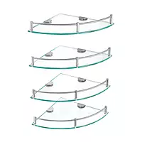 Juego de 4 repisas esquineras de vidrio, Foset - RES-4V / 47906