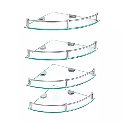 Juego de 4 repisas esquineras de vidrio, Foset - RES-4V / 47906