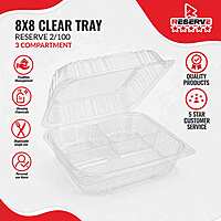 RESERVE 8x8x3 CLEAR TRAY 3C 2/100