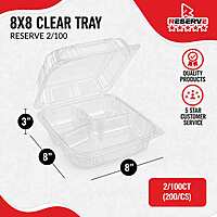 RESERVE 8x8x3 CLEAR TRAY 3C 2/100