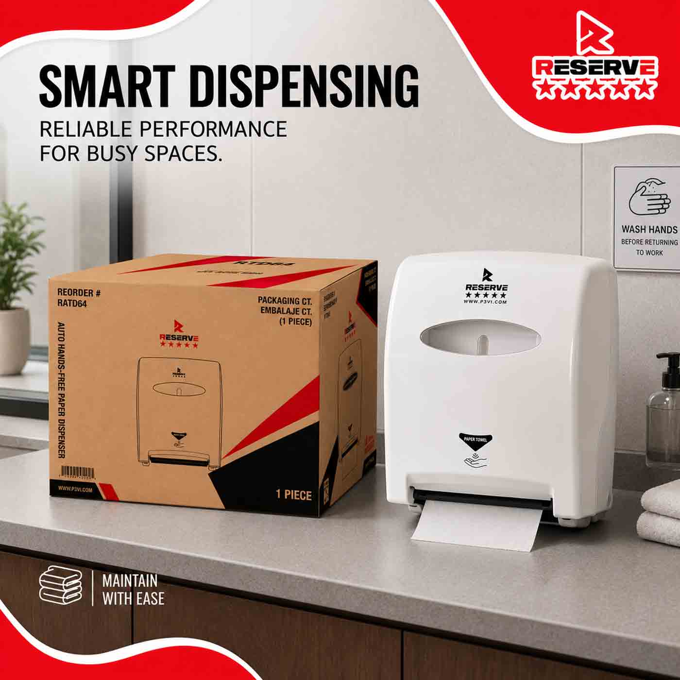 Automatic Dispenser Roll Towel Reserve