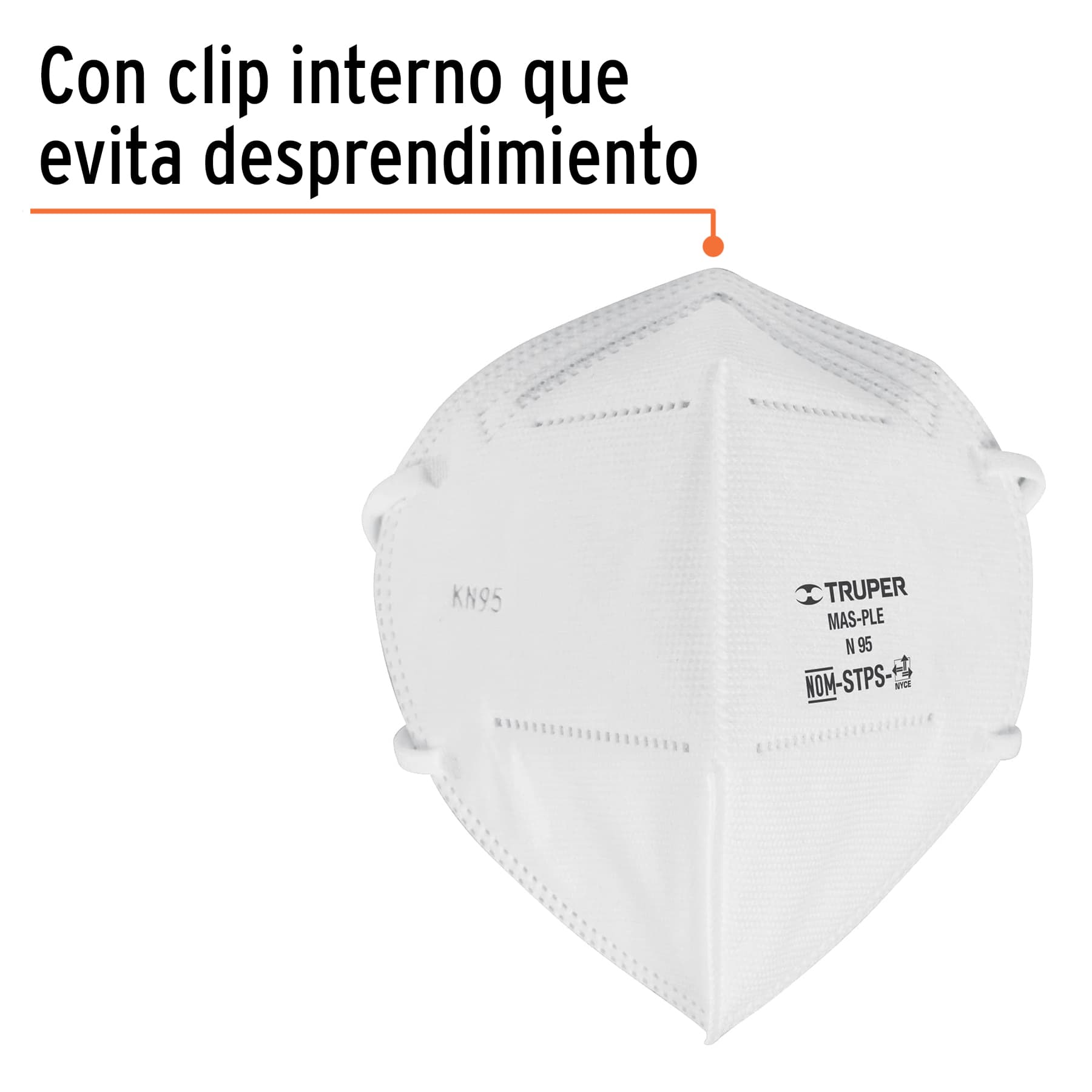 Respirador plegable N95, para polvos y partículas, 1 pieza - MAS-PLE / 14427