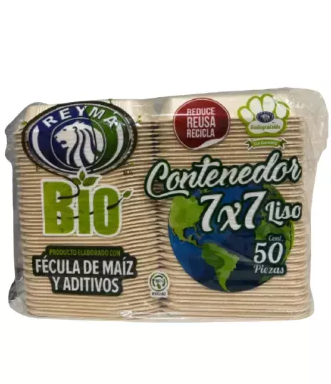 REYMA CONTENEDOR BIO 7X7 LISO 50 PZAS