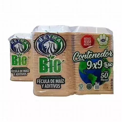 REYMA CONTENEDOR BIO 9X9 LISO 50 PZ