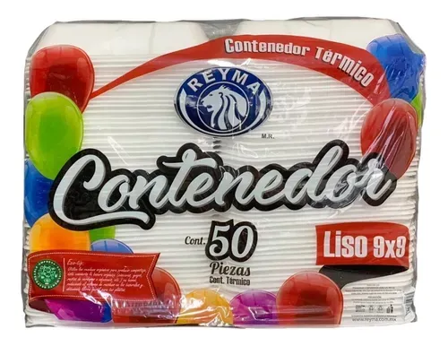 REYMA CONTENEDOR TERMICO 9X9 LISO 50 PZAS