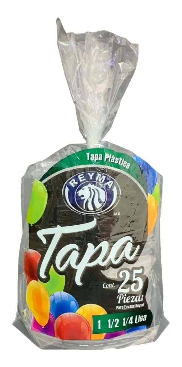 REYMA TAPA PLASTICO 1,1/2,1/4 L 25 PZAS