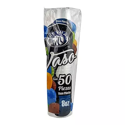 REYMA VASO PLASTICO 8 OZ 50 PZ
