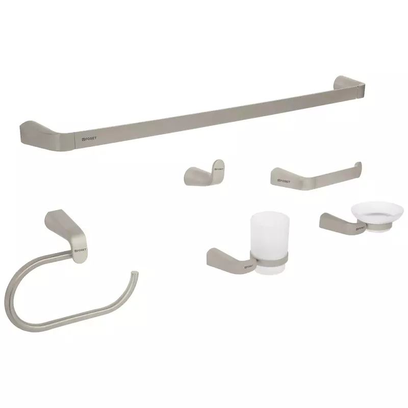 Juego de accesorios para baño,satinado, 6 piezas, Riviera - RIA-7000N / 45226