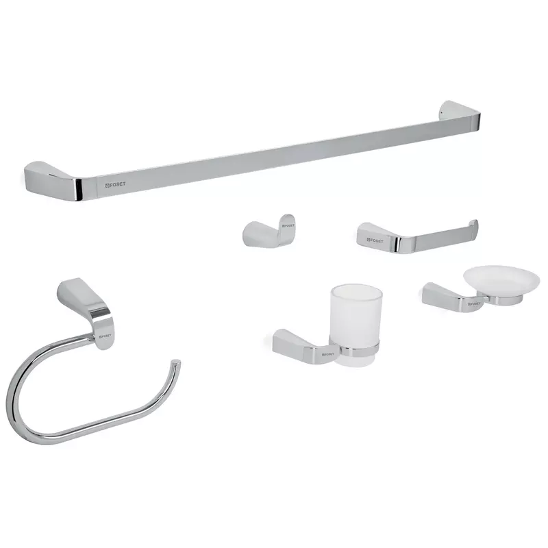 Juego de accesorios para baño, cromado, 6 piezas, Riviera - RIA-7000 / 45211