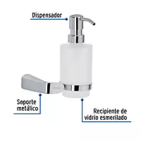 Dispensador de jabón, cromado, línea Riviera - RIA-75 / 45212