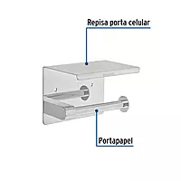 Portarrollo cromo con soporte para celular, Foset - RIA-84 / 46354