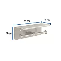 Portarrollo doble en satín con soporte para celular, Foset - RIA-85N / 46357